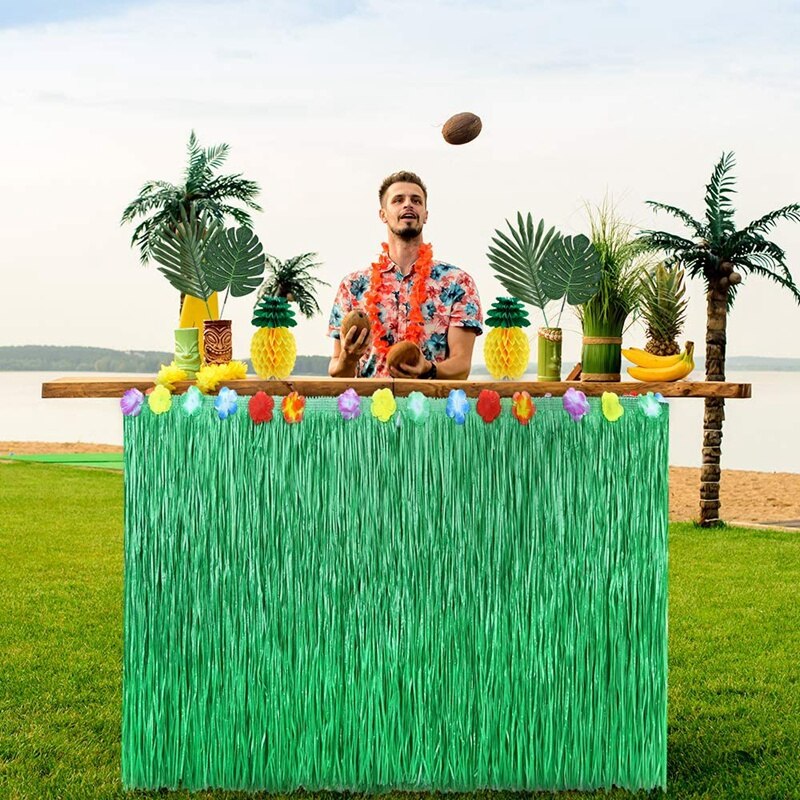 Nueva falda de paja hawaiana con flecos de rafia para decoración de para ceremonia de graduación o de disfraces de 276CM x 75CM