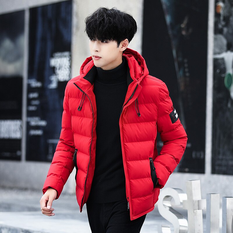 Veste d'hiver streetwear pour homme, parka épaisse et chaude à capuche, manteau d'hiver décontracté et slim pour étudiant