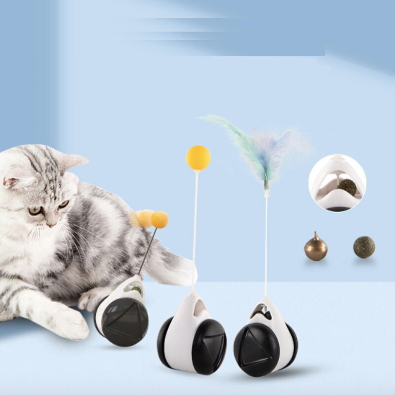 Intressanta leksaker balansgunga bil rolig katt leksak katt pedagogisk leksak katt rolig interaktiv leksak inomhus leksak med kattmynta boll