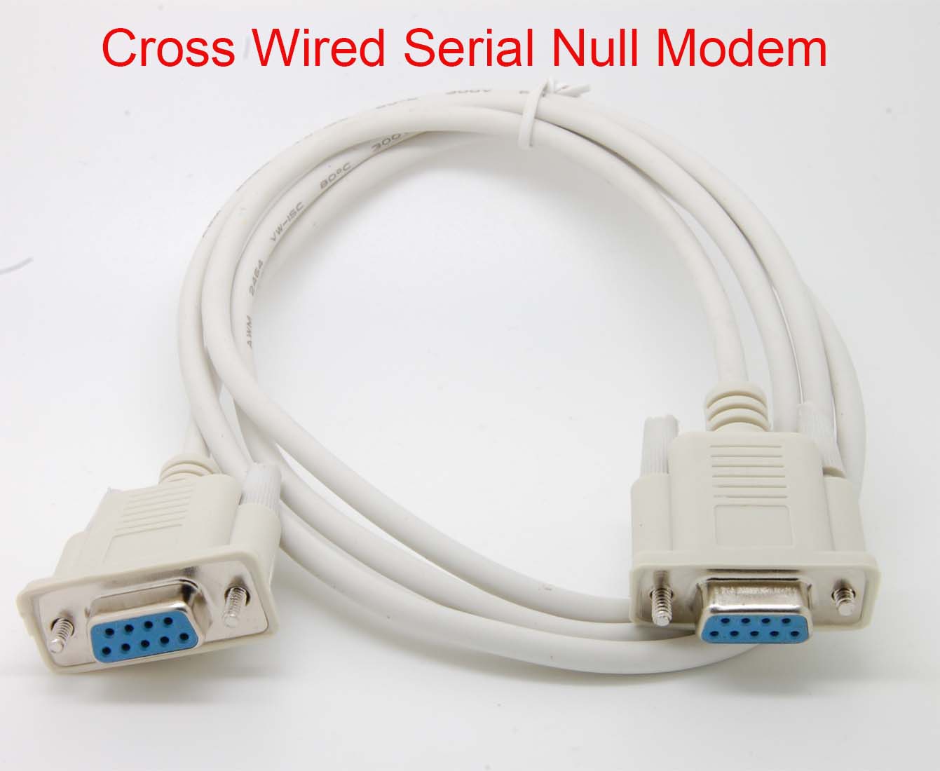 Serial RS232 Null Modem Cable Female to Female MALE TO FEMALE DB9 5ft 1.5m Cross & Direct connection