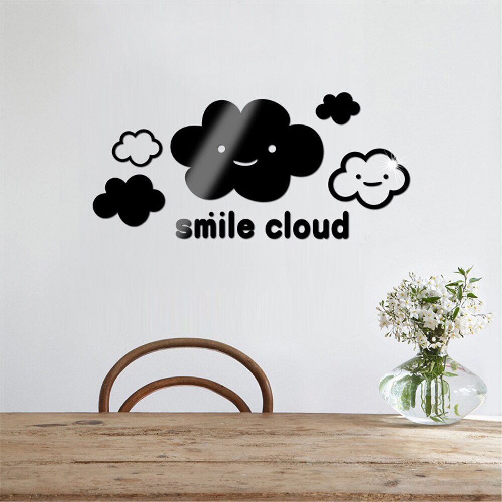 Autocollants Miroir Nuage Argenté 80x45cm - Décoration Murale DIY Créative Et Élégante