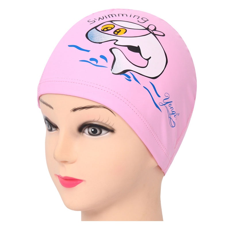 Casquette de piscine en PU, chapeau de dauphin de dessin animé, imperméable pour garçons et filles, bouchon d&#39;oreille pour bébé, protection, équipement de plongée, pour enfants