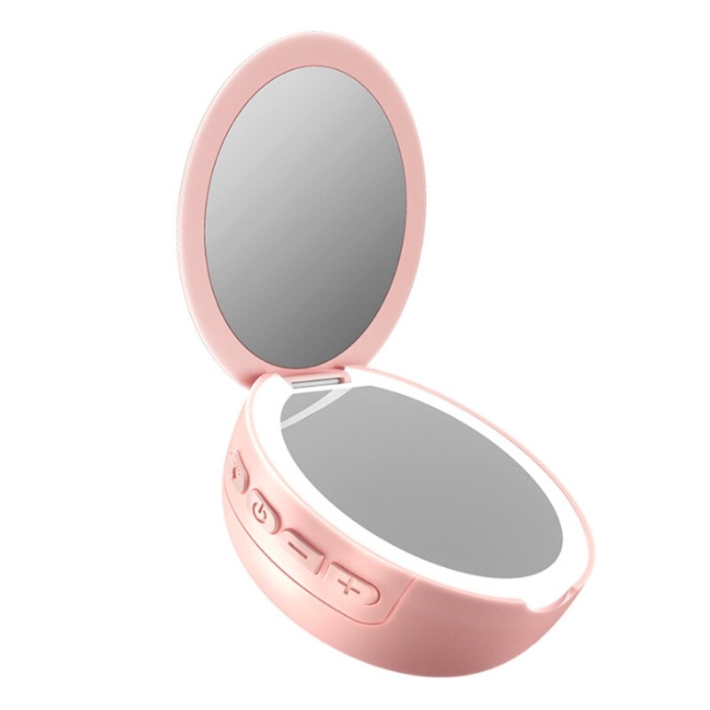 Espejo de maquillaje con altavoz inalámbrico, multifuncional, , Bluetooth, con luz LED de relleno, portátil, para viaje al aire libre, belleza, maquillaje, F1FF: Verde