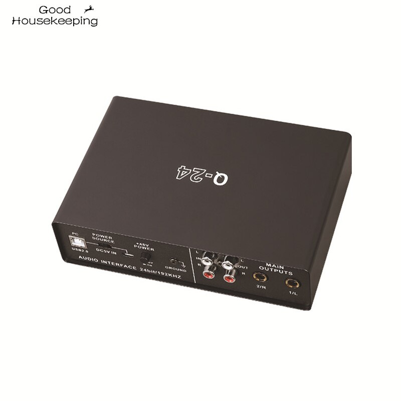 Q-24 Usb Audio Interface Gitaar Pro Audio Apparatuur Computer Gratis Drive Usb Externe Geluidskaart Professionele Draagbare Video