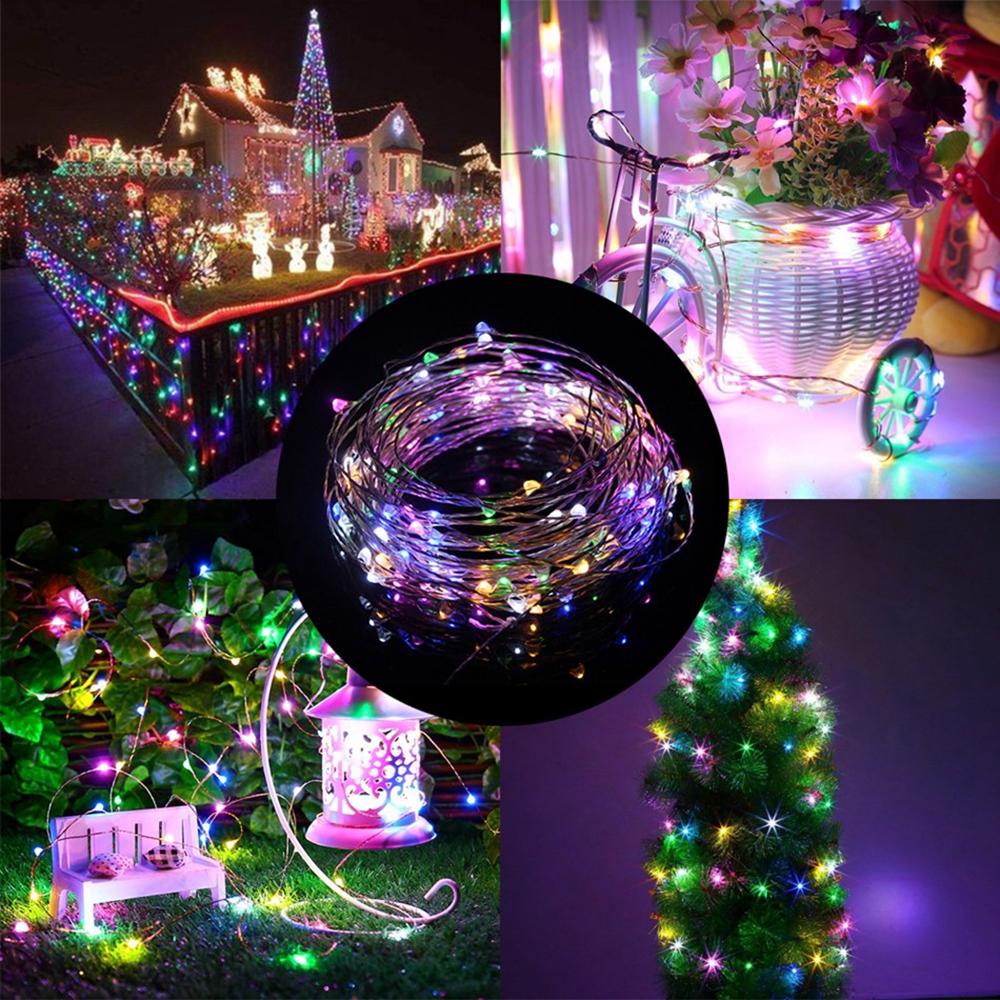 Guirlande lumineuse LED USB 5V, 2M 5M 10M, fil argenté, étanche, guirlande lumineuse féerique pour la maison, noël, décoration de fête de mariage