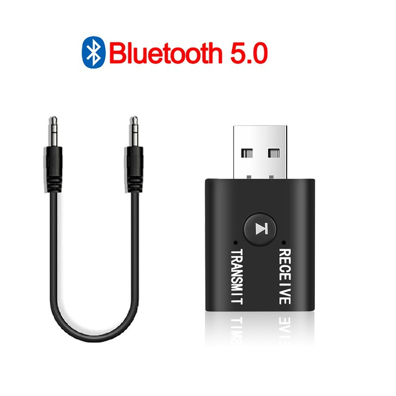Mini Wireless Bluetooth Receiver Adapter 5.0 Audio Transmitter Stereo Bluetooth Dongle Aux Usb 3.5 Mm For Laptop Tv Pc
