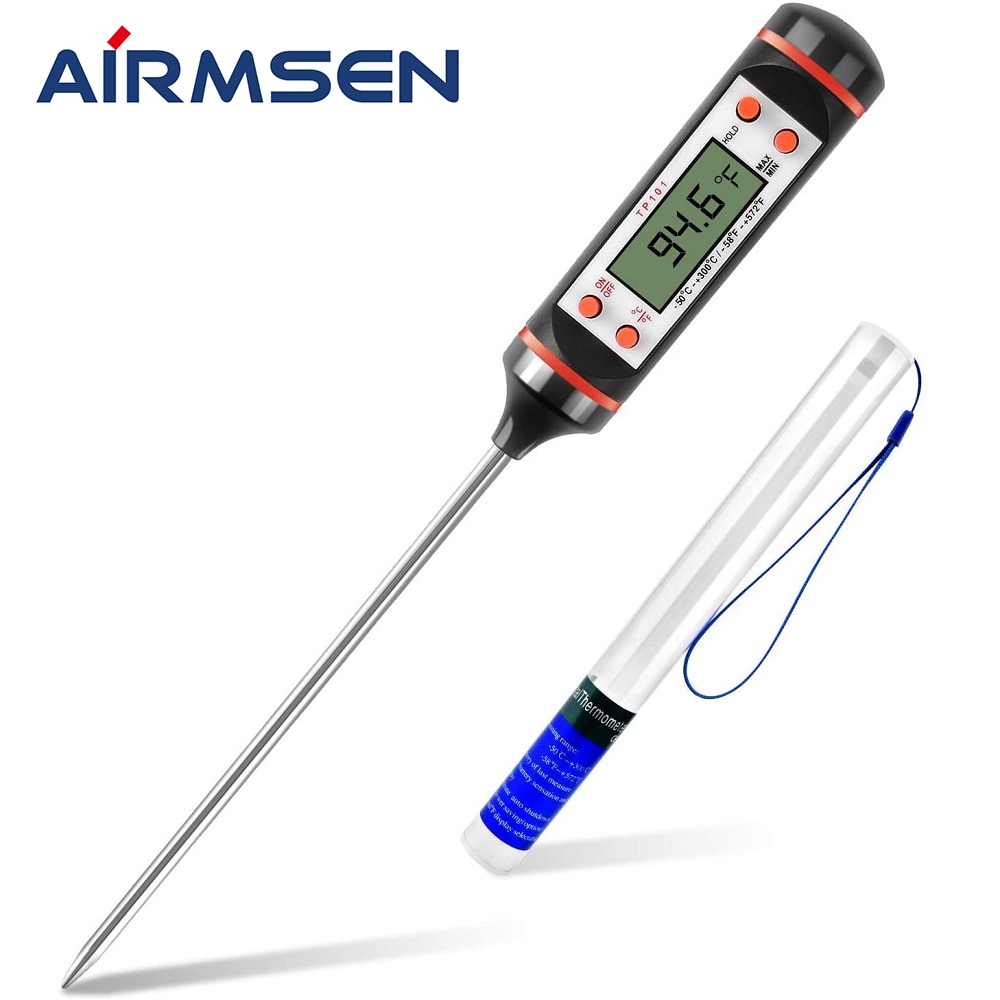 AIRMSEN Food Thermometer Digital Kitchen Thermometer Meat Water Milk Cooking Probe BBQ Electronic Oven Waterproof Kitchen Tools