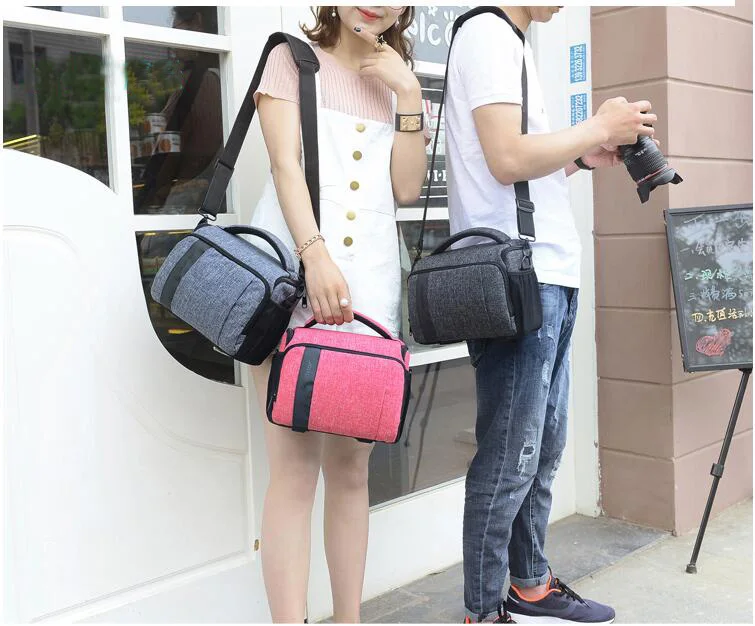 Camera Bag Purse Small Messenger Shoulder Bag for Mirrorless DSLR Camera Waterproof Canvas Compact Photography Case