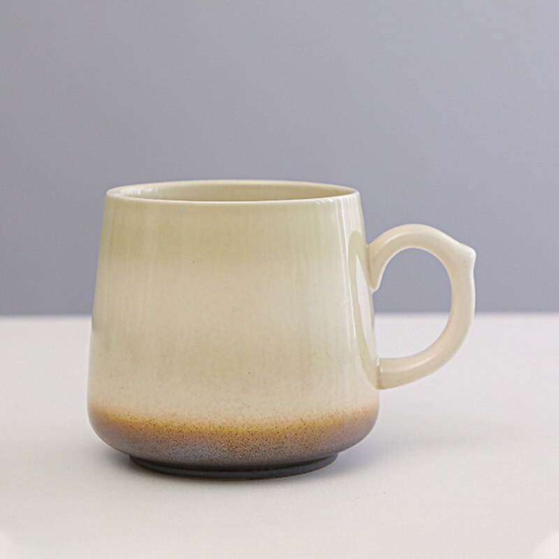 Vintage Multicolor Kiln Fambe Ceramic Teacup Japanese Style Retro Handmade Tea Cup Temmoku Glaze TeaSet Home Tea Bowl Master Cup: E10-350ml