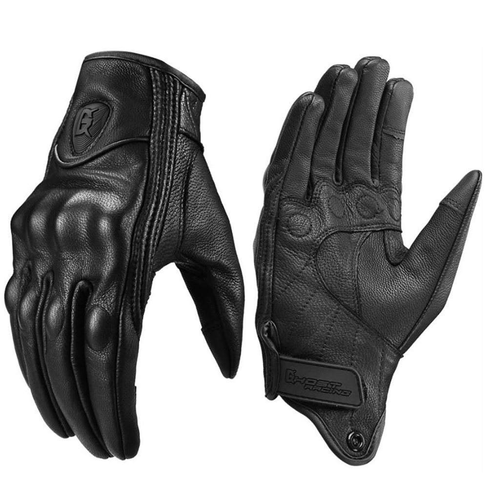 Motorcykelhandskar i läder, sommar, andningsbara, herrhandskar, motocrosshandskar, touchfunktion, svarta: Beige / Xxl