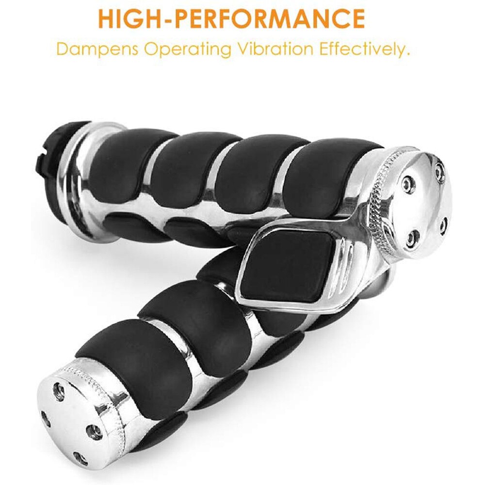 22Mm/25Mm Handvat Motorfiets Custom Chrome Aluminium Hand Grips Chopper Cruiser Stuur Grip