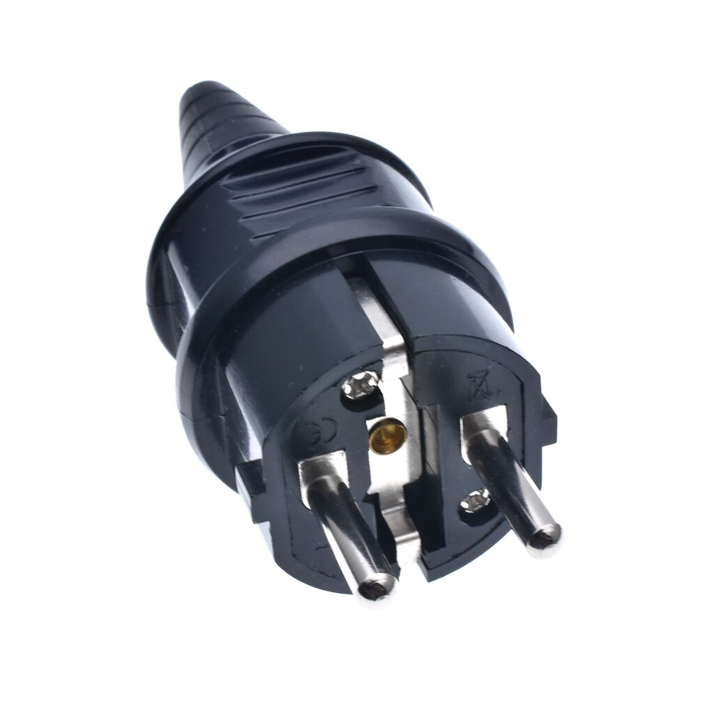 Black/White CE AC 250V 16A EU germany waterproof Schuko Power plug 2p Elcectrical Cable Connector wired adaptor converter E-012*