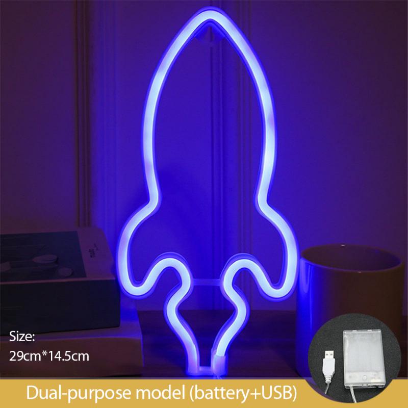Neon- Zeichen USB LED Dekoration Planet Rakete Lampe Bunte Nacht Nacht Licht Weihnachten Hochzeit Party Dekor Licht Für Heimat Kind zimmer: 10