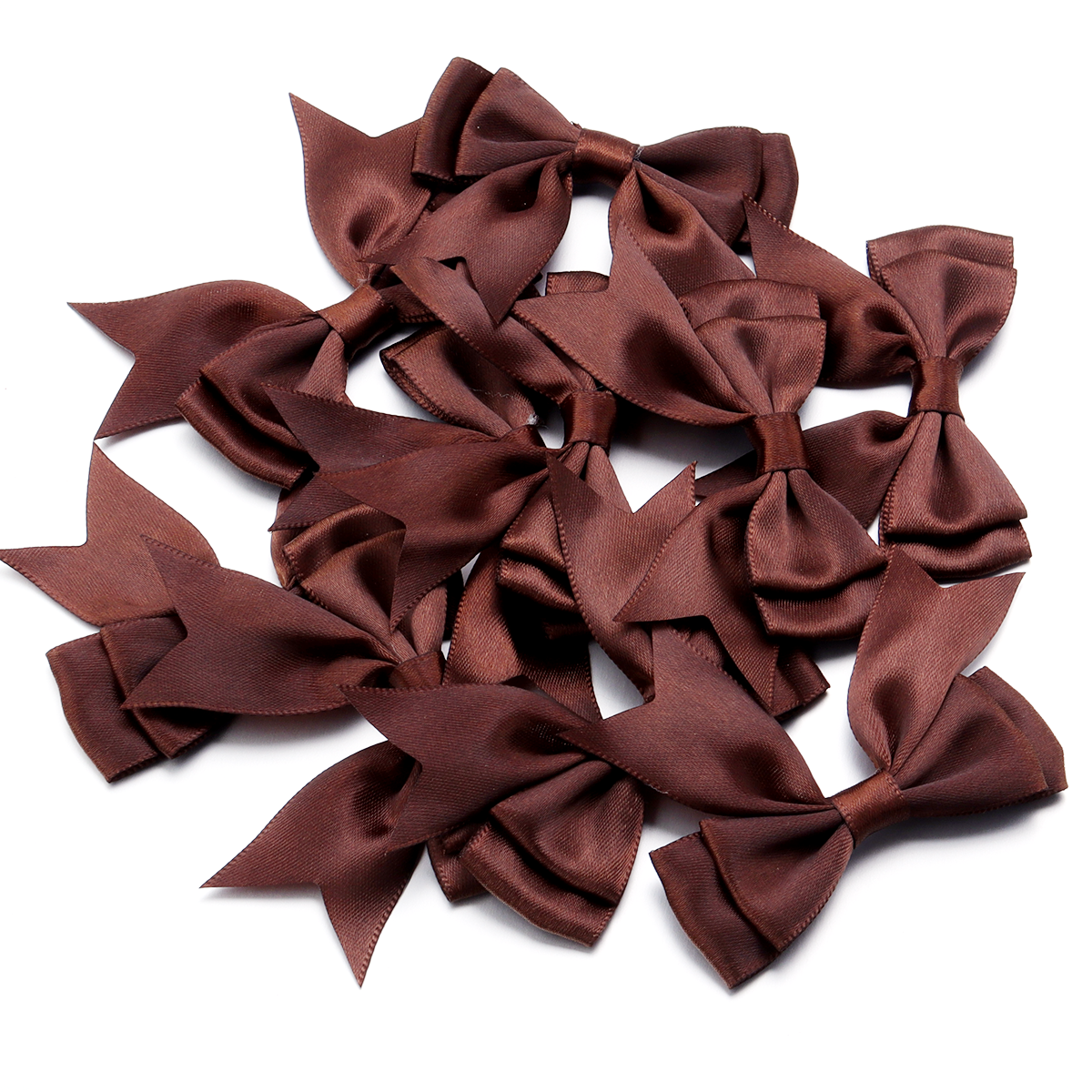 10 stks/partij Satijnen Lint Strikken Leuke Kleurrijke Dacron Dubbellaags Strik Boog Bloem Voor DIY Craft Kleding Decoratie Accessoires: Antiek Zilver