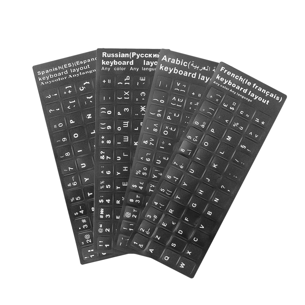 Waterproof Keyboard Stickers Arabic/French/Spanish/Russian Keyboard Covers For Notebook Computer Desktop Keyboard