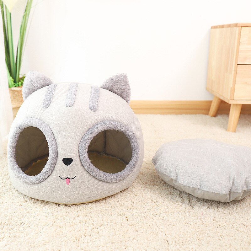 Cama cómoda para mascotas, cesta con alfombrilla pequeña para dormir profundamente en invierno, productos para casa de gatos, tienda de campaña para mascotas, cueva acogedora, camas para gatos para interiores, 2022