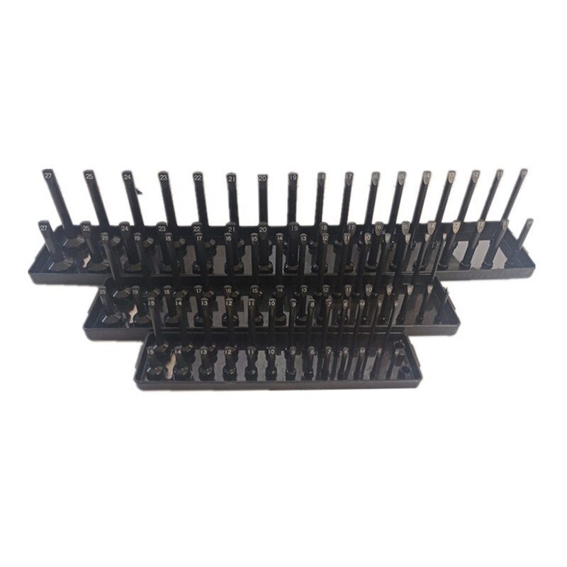 US PRO 3 PCE Socket Opslag Rack Lade voor 1/4, 3/8 en 1/2 Inch Sockets