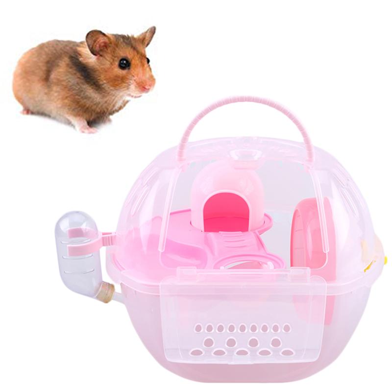 1Pc Hamster Cage Pet Go Out Box Outdoor Small Animals Carriers Portable Carry Cages With Handle For Pet Hamsters Gerbils