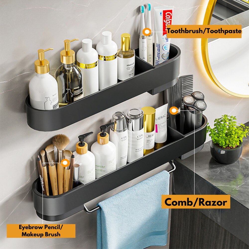 Étagère d'angle de salle de bain, sans perçage, pour cosmétiques, shampoing, douche, support de rangement, organisateur de toilette, accessoires de salle de bain