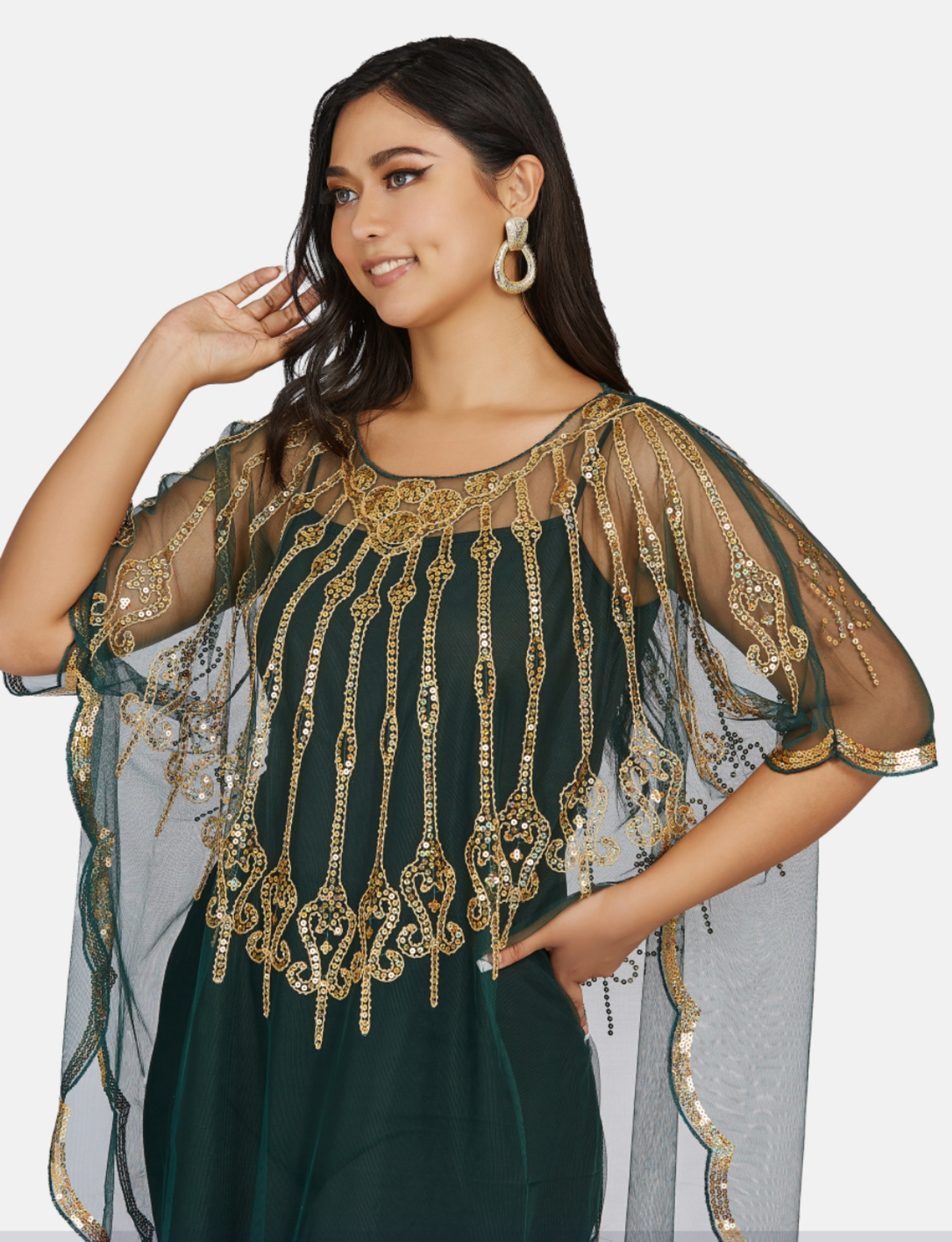 Vestido de cardigã de lantejoulas em gaze feminina, roupas de festa, entrega gratuita, vermelho, verde, azul, preto, moda, novo