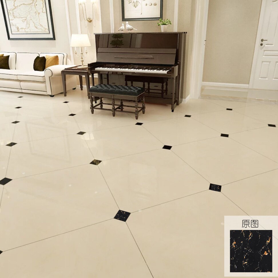 Tile Stickers Floor Tile Adhesive Paper Living Room Bedroom Block Decorative Sticker Diagonal Stickers Bathroom Waterproof Wear-