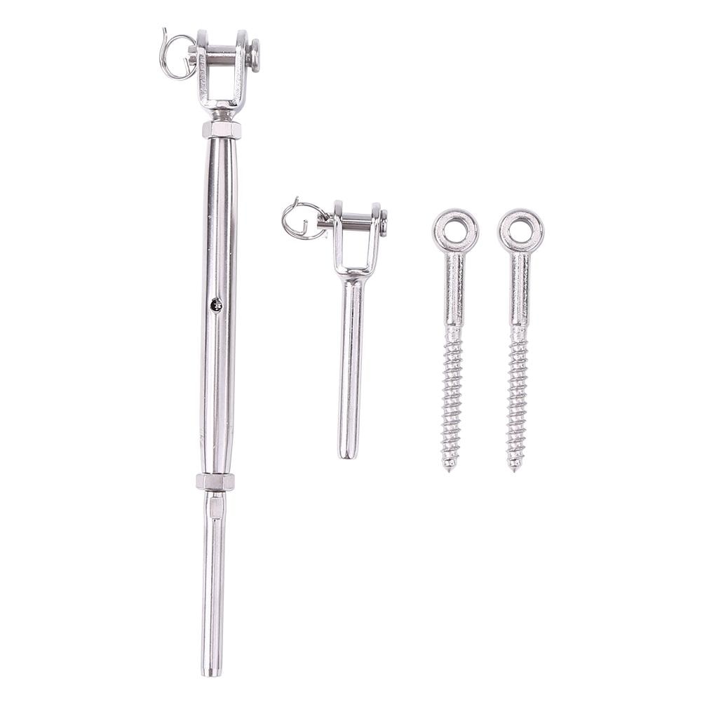 Toggles Tension Turnbuckle Screw Set Guardrail Adjustable Rope Fitting 1/8 inch Stainless Steel Wire Railing Accessories