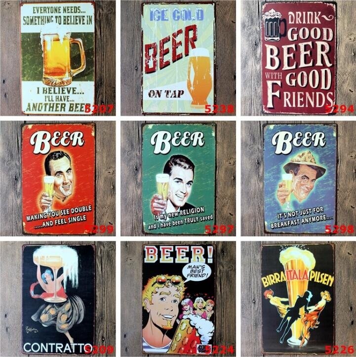 Bier evolutie Retro Wandbord 20x30