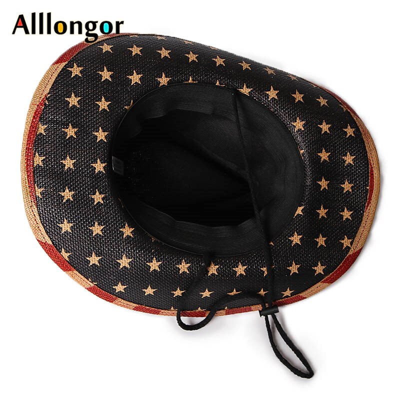 Zachodnie kowbojskie kapelusze męskie modne w paski letnie kobiety niedz kapelusz Vaquero sombrero hombre kapelusz kowbojski kraj Chapeau Homme Panama