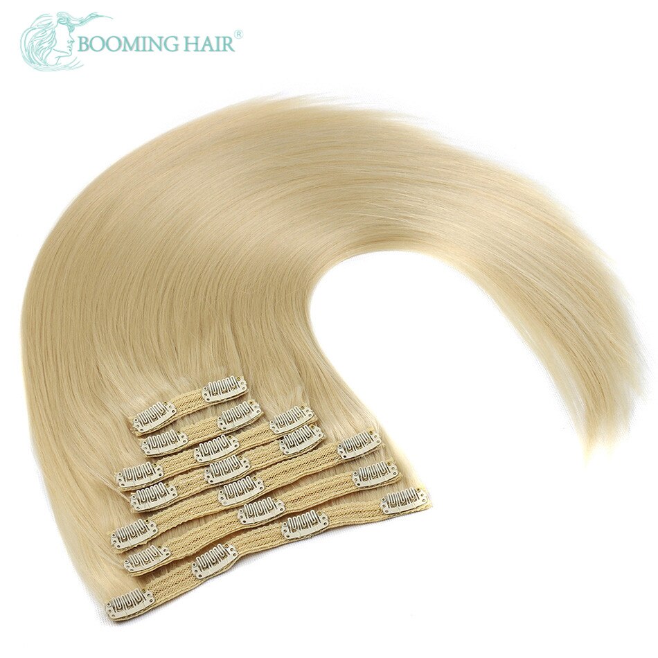 Synthetic Clip On Hair Extension Straight 140G 24 Inches Long Hair For Women High Temperature Fiber By BOOMING HAIR