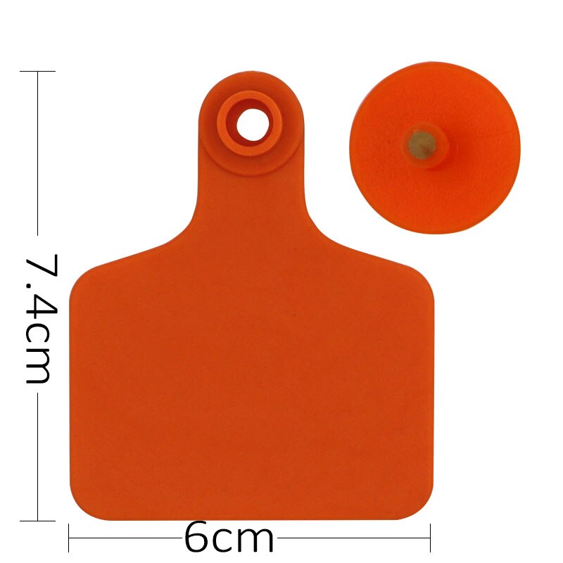 100Stck Kuh Rinder Ohr Schild Zeichen Keine Worte Ohr Stichworte Bauernhof Ebene Identifikation Karte Bauernhof Ausrügestochen Vieh Identifizierung Werkzeuge: Orange