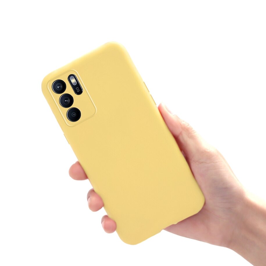 Flüssigkeit Silikon Telefon fallen Für OPPO Reno6 Z 5G Abdeckung schlicht Dünne Zurück Abdeckung Für OPPO Reno 6Z 5G CPH2237 Coque Reno6Z Capa: Gelb