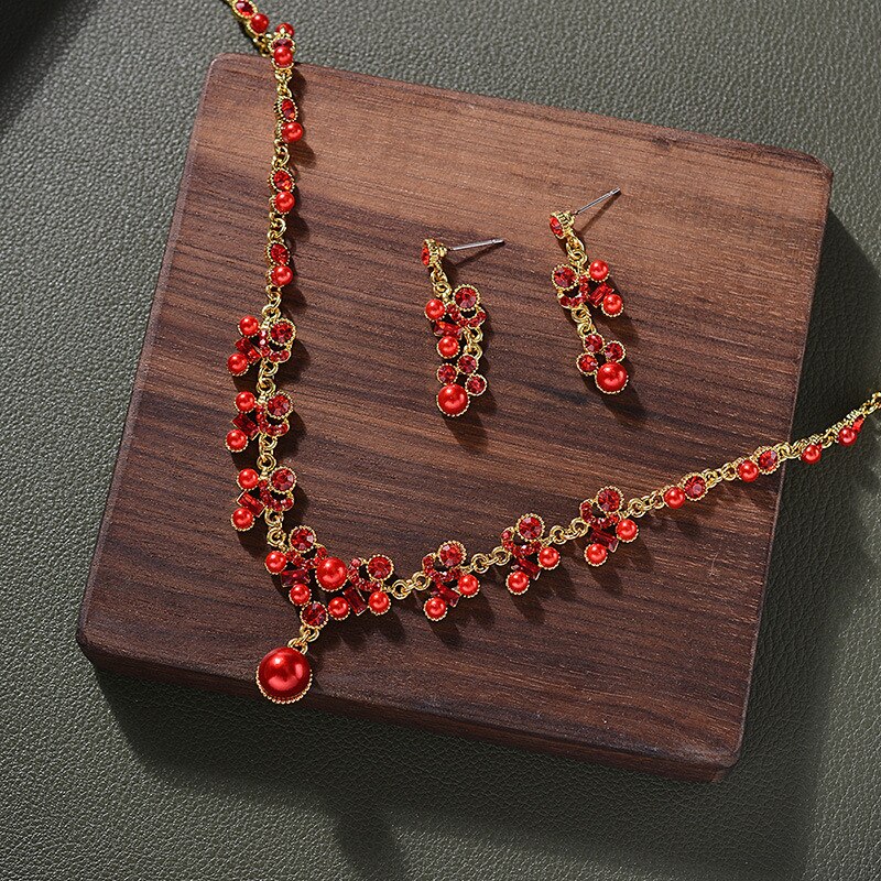 CC – ensemble collier et boucles d&#39;oreilles de mariage pour femmes, 2 pièces, bijoux à la , accessoires de fiançailles, TL130