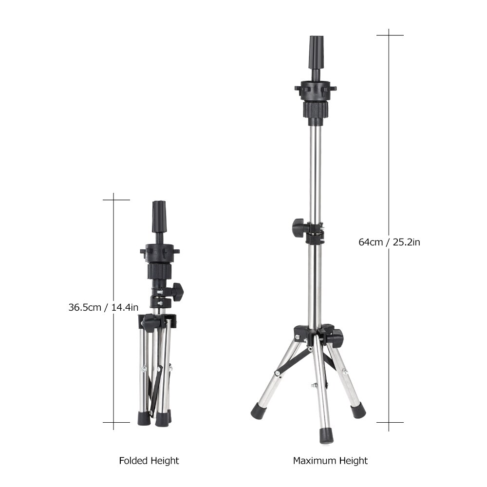 Adjustable Hairdressing Tripod False Head Holder Hairdresser Training Head False Head Stand Hair Wig Mold Clamp Styling Tools