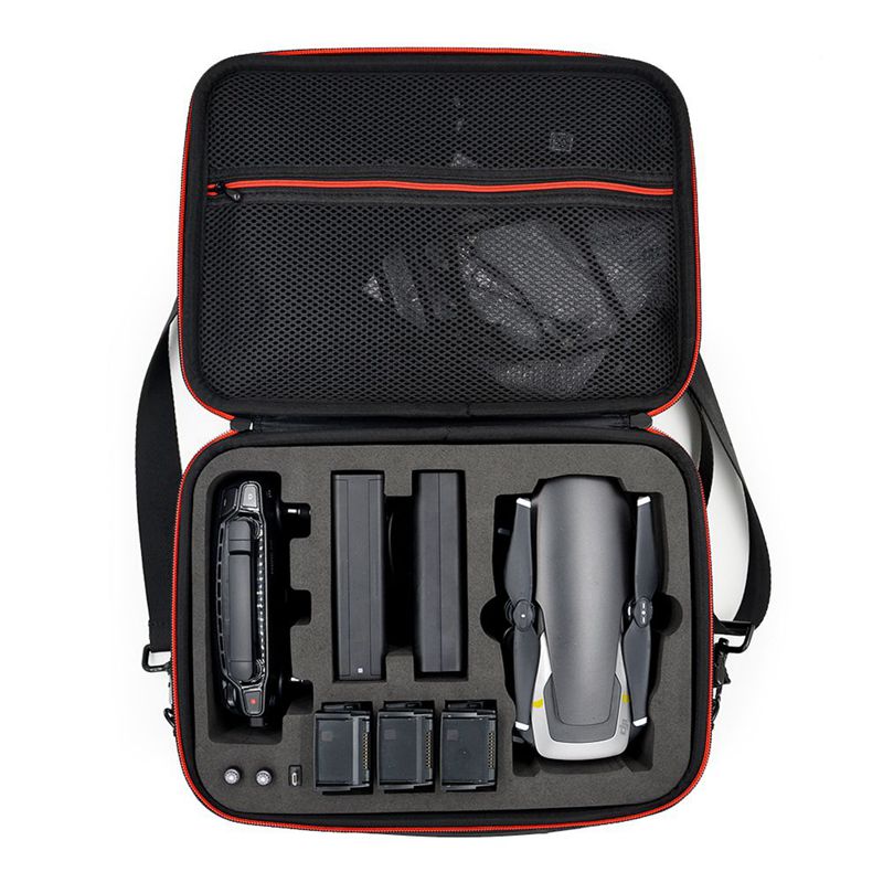 Vandtæt opbevaringspose hardshell håndtaske taske til transport af dji mavic air drone & 3 batterier og tilbehør bære taske med st: Default Title