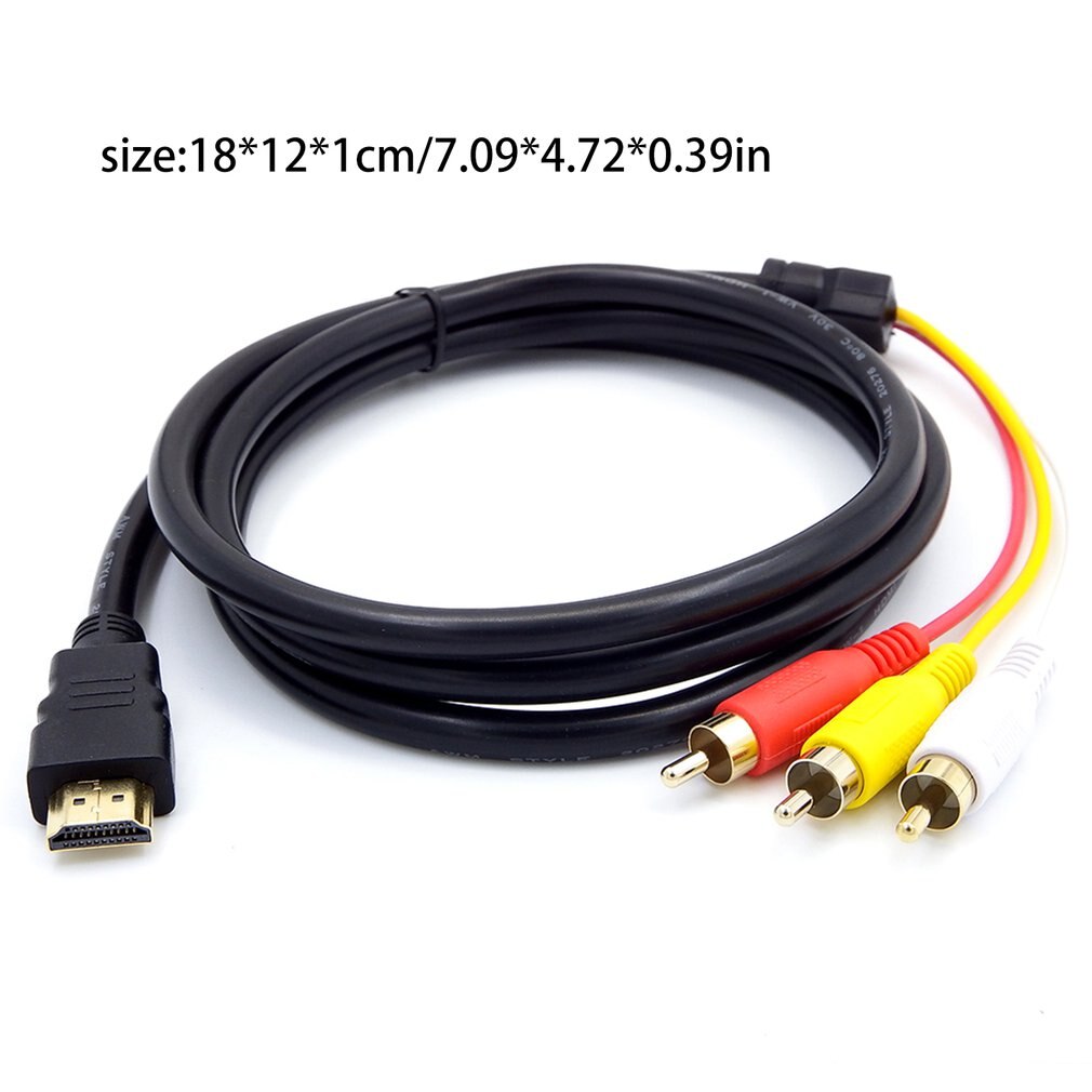 5 Feet 1080P HDTV HDMI Male to 3 RCA Audio Video AV Cable Cord Adapter Converter Connector Component Cable Lead For HDTV