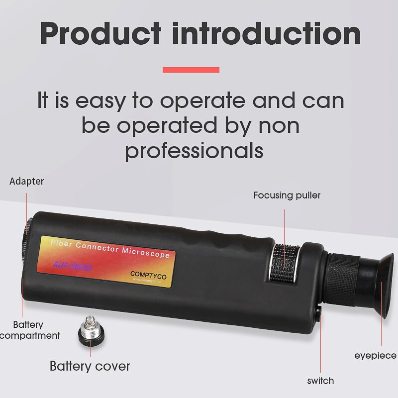 200x Fiber Optical Inspection Microscope LED Illumination Anti Slip Rubber