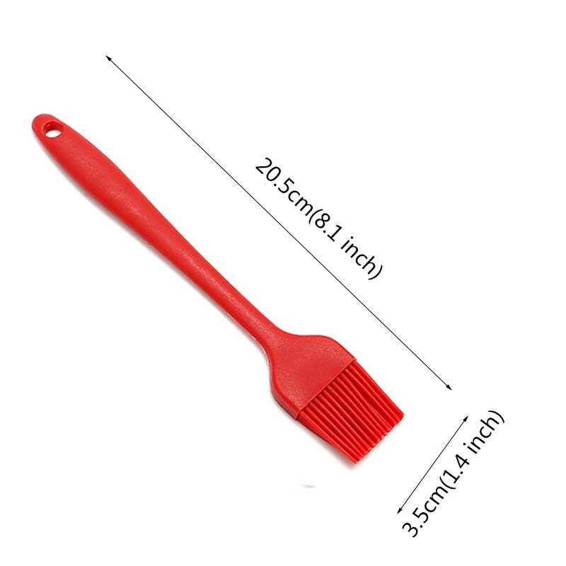 1pc silikonredskapsset non-stick värmebeständig spateltång vändare skänkar set för matlagning köksredskap köksredskap bpa gratis: Röd pensel