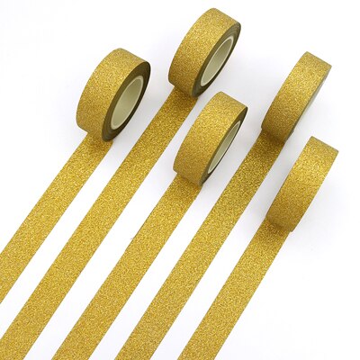 Självhäftande silverguld glitter washi tejp scrapbooking julfest kawaii söta dekorativa papper hantverk: 1