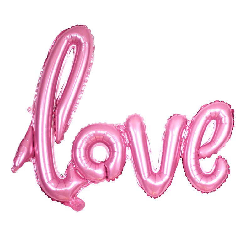 Kærlighedsballon rosa guld pink bogstav 42 tommer banner skrive script håndskrift folie dekorationer valentines bryllup ballon