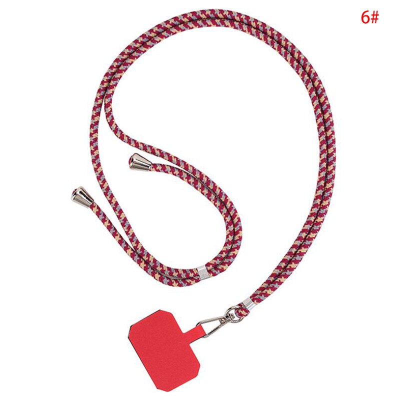 Cordones de teléfono con parche cruzado a la , correa de cuerda para el cuello, tarjeta fija antipérdida de seguridad, se adapta a todos los teléfonos móviles: F