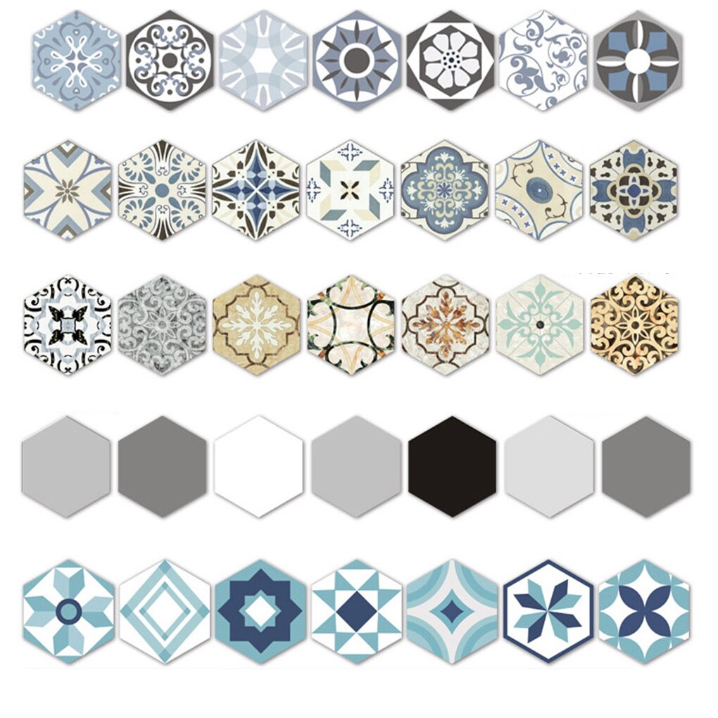 Køkken vandtæt 20cm*5m/ rulle hexagon keramiske fliser klistermærke selvklæbende vandtæt pvc film tapet badeværelse køkken indretning