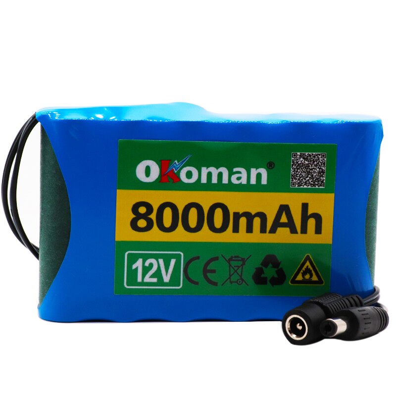 Original Portable Super 12V 8000mah battery Rechargeable Lithium Ion battery pack capacity DC 12.6v 8Ah CCTV Cam Monitor