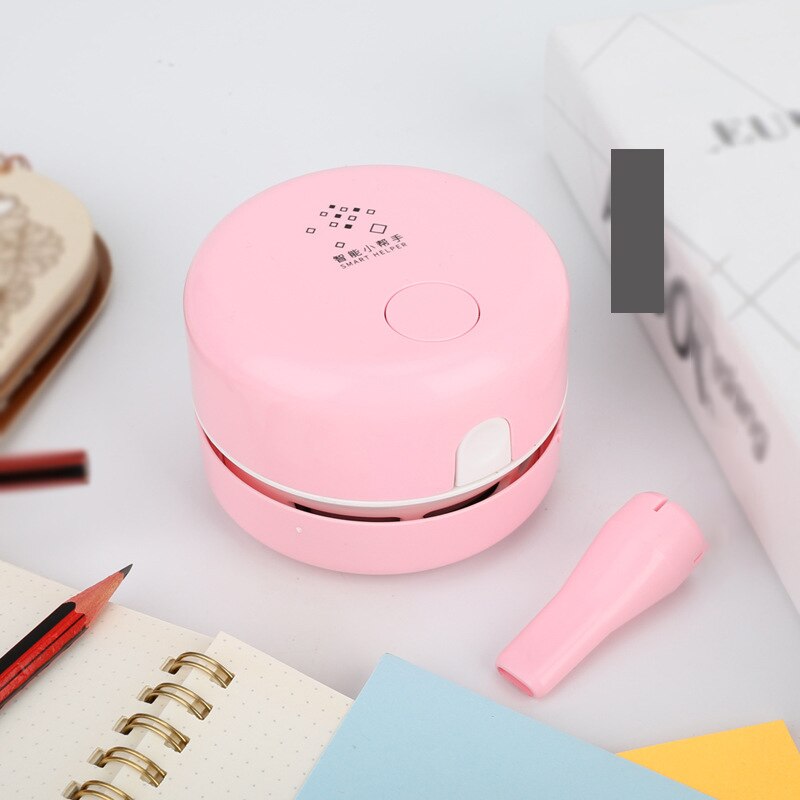 Desk Portable Desktop Cleaner Mini Desk Vacuum Cleaner for School Classroom School Office keyboard: Pink