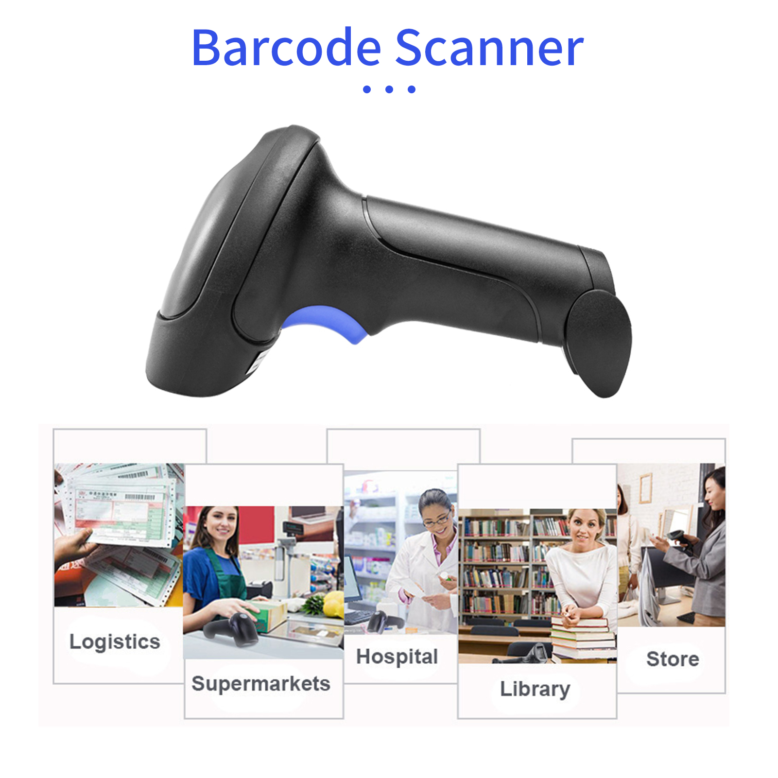 L8 2.4G Draadloze 1D 2D Barcode Scanner Usb Bedrade Bt Manual Trigger Scannen Papier Code Screen Code Voor Windows 7/8/10/Xp