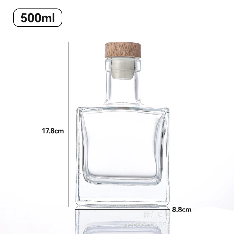 Bourbon-karaffel til whisky, skotsk whisky, spiritus, firkantet blyfri skotsk whisky-karaffel, premium vodka-karaffel: Klar