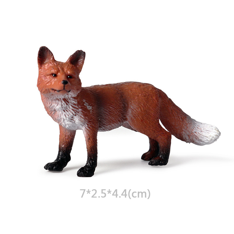 Wild Jungle Zoo Animal Model Malayan Tapir Anteater Koala Pangolin PVC Collection Model Action Figure Kid Educational Toys: Fox