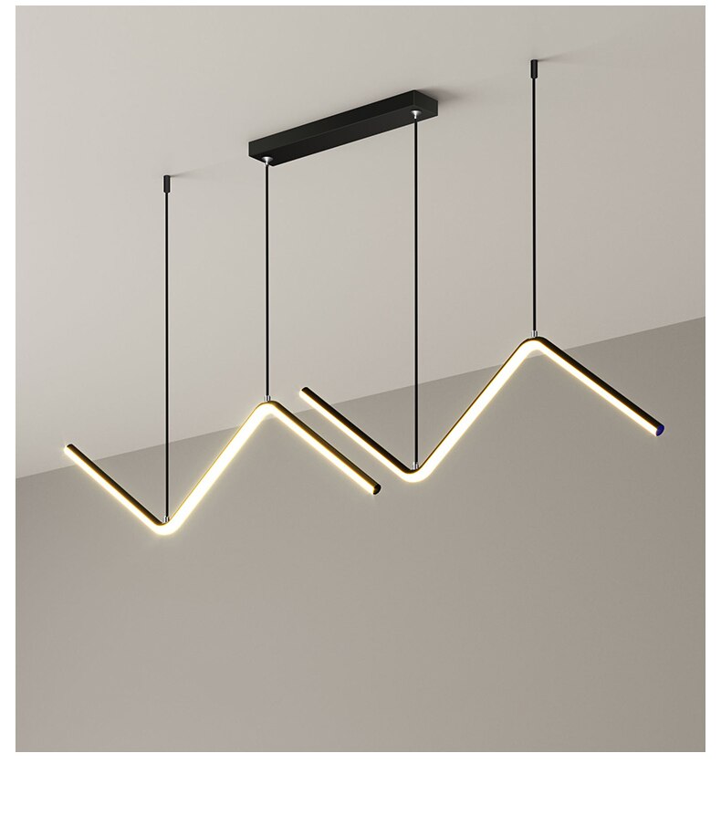 Nordisk minimalistisk lysekrone hjemmeindretning moderneartisk stue restaurantophæng lysarmaturer: Sort / Varmt lys