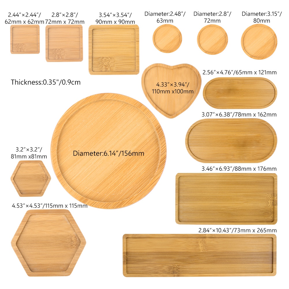 2pc Bamboo Home Mini World Garden Decoration Pot Trays Miniature Figurines Flowerpot Plate DIY Accessories Ornaments