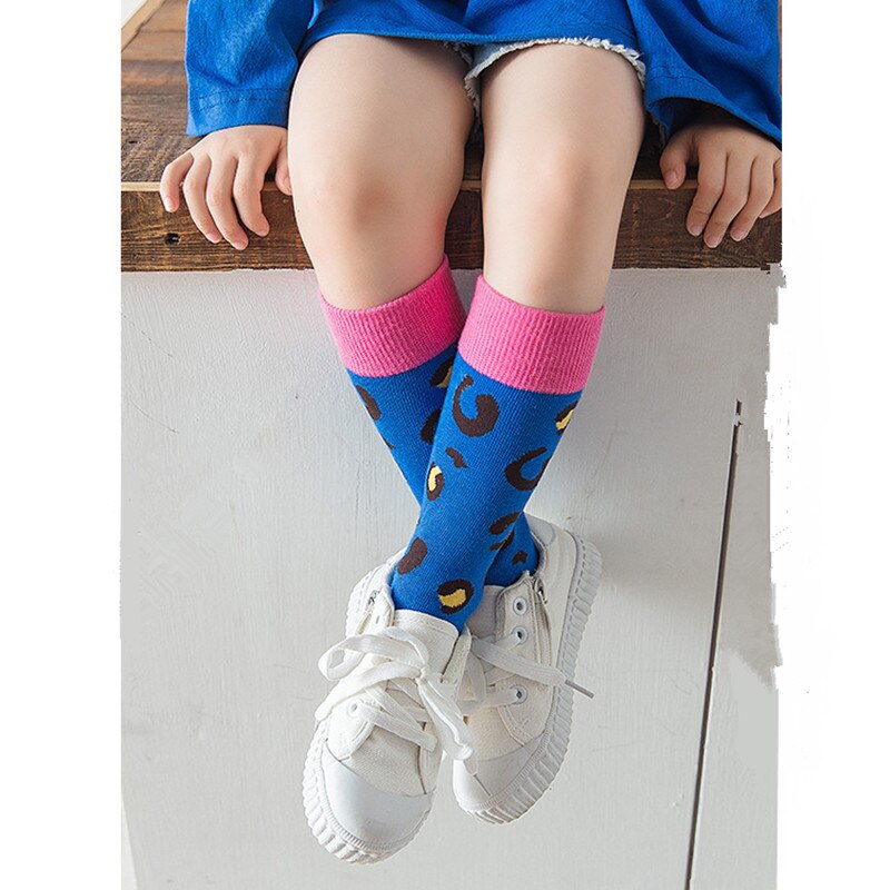 Imprimer enfants chaussettes automne hiver coton chaussettes pour filles garçons sport décontracté Sockings pour les tout-petits genou chaussettes hautes
