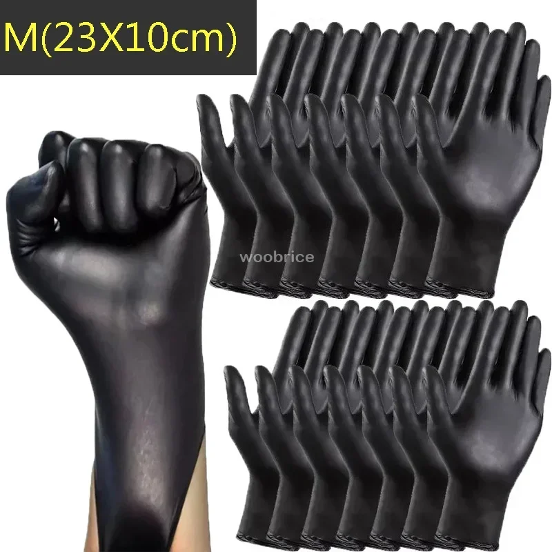 Guantes negros de lavado Xl, vajilla desechable sin látex, guantes de PVC para el hogar, industria del coche, jardinería, cuidado de mascotas, herramientas de cocina: Azul / 10 unids